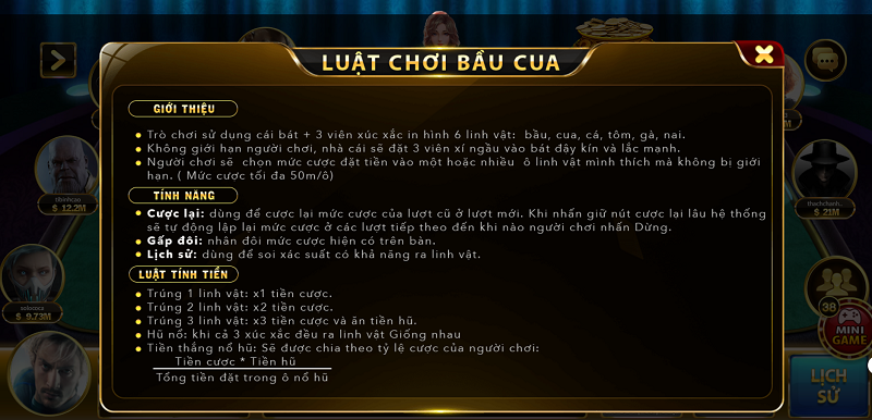 Luật chơi game Bầu Cua Tôm Cá Dafabet